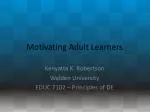 Motivating Adult Learners