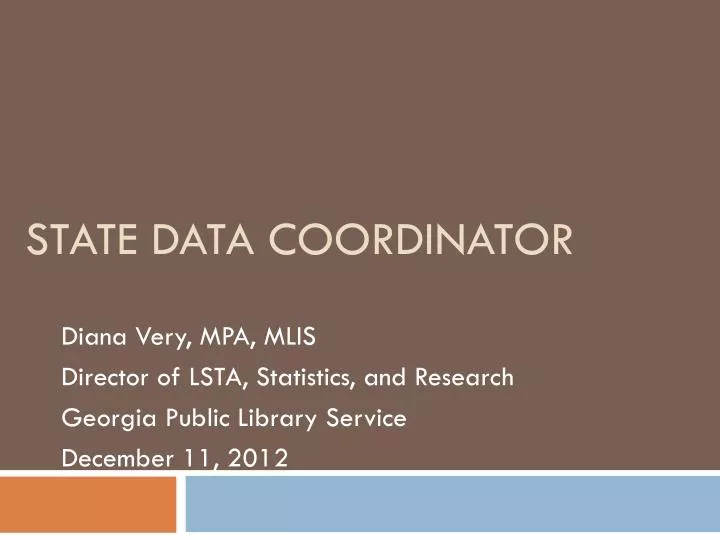 state data coordinator