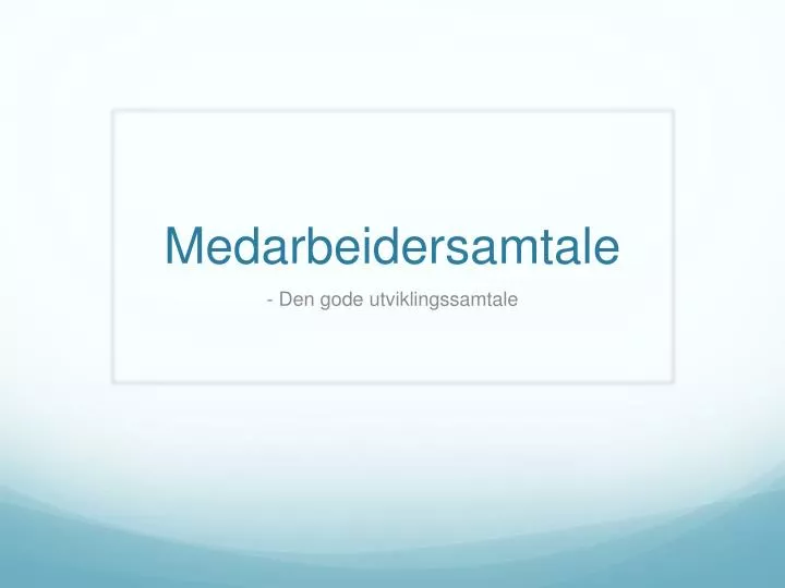 medarbeidersamtale