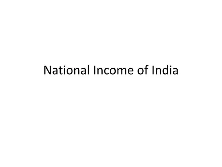 national income of india
