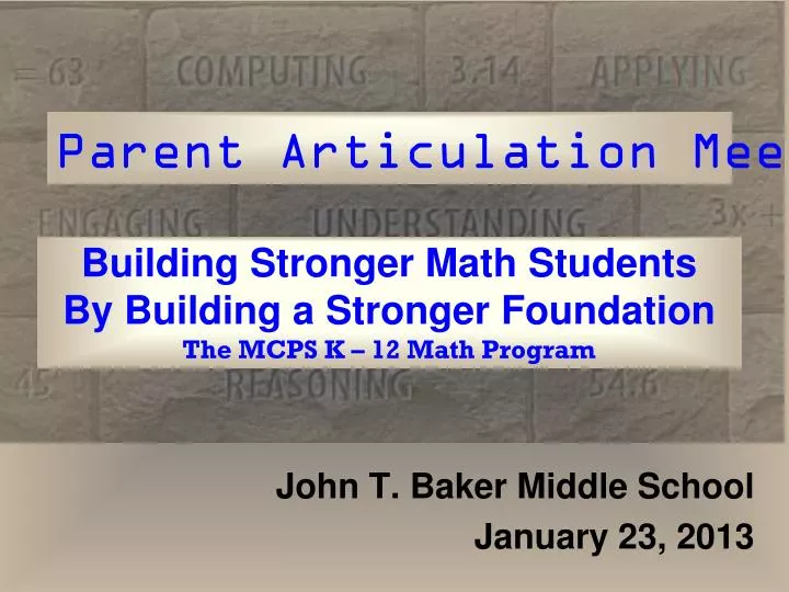 building stronger math students by building a stronger foundation the mcps k 12 math program