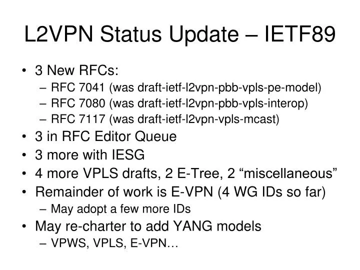 l2vpn status update ietf89