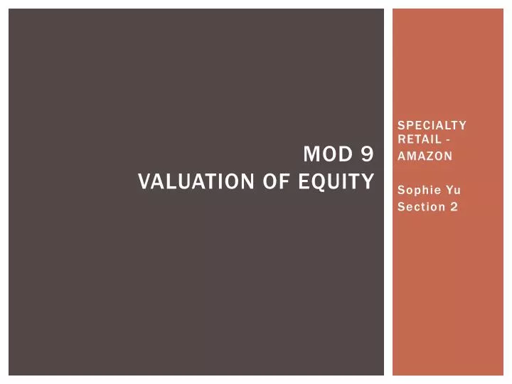 mod 9 valuation of equity