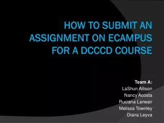 How to submit an assignment on eCampus for a DCCCD course