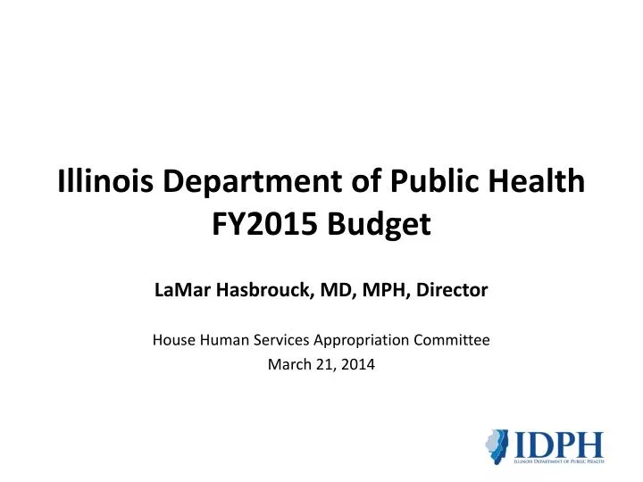 illinois department of public health fy2015 budget