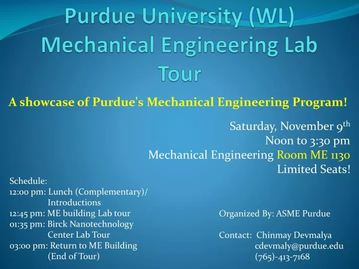 purdue university wl mechanical engineering lab tour