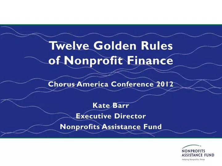 twelve golden rules of nonprofit finance