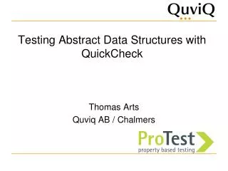 Testing Abstract Data Structures with QuickCheck