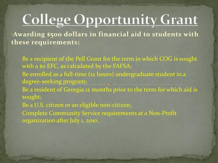 college opportunity grant