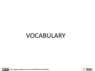 VOCABULARY