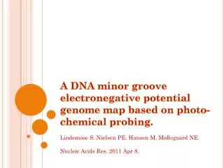 A DNA minor groove electronegative potential genome map based on photo-chemical probing.