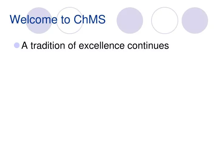 welcome to chms