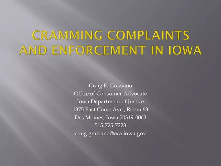 cramming complaints and enforcement in iowa