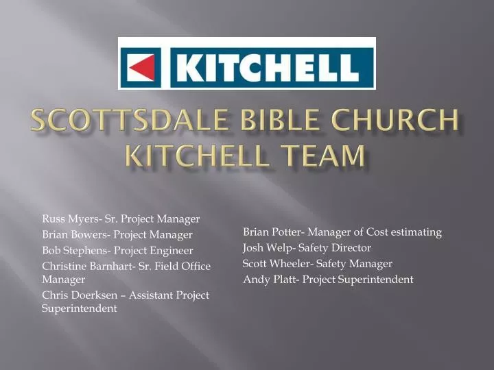 scottsdale bible church kitchell team