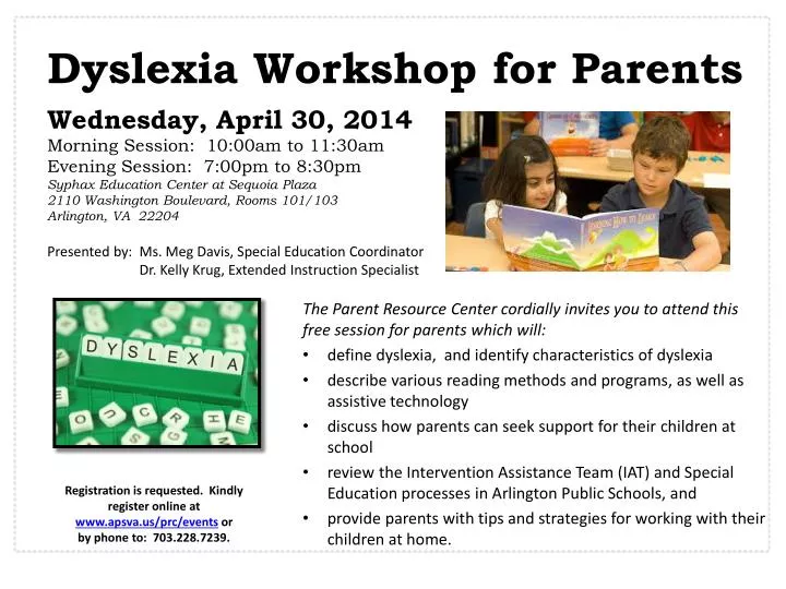dyslexia workshop for parents