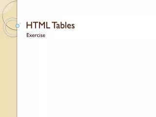 HTML Tables