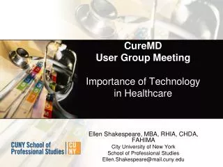 CureMD User Group Meeting Importance of Technology in Healthcare