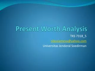 present worth analysis