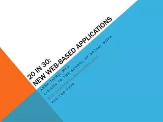 20 in 30: New Web-Based Applications