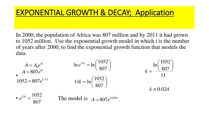 exponential growth decay application