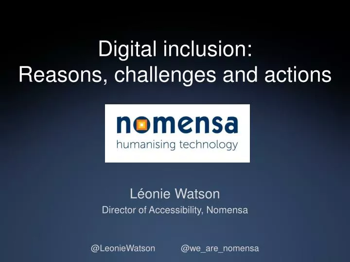 digital inclusion reasons challenges and actions