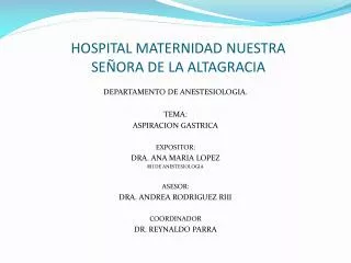 hospital maternidad nuestra se ora de la altagracia