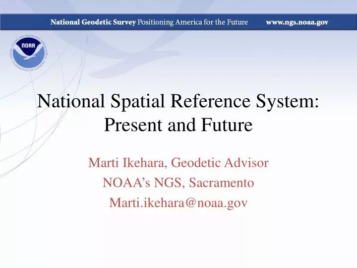 national spatial reference system present and future
