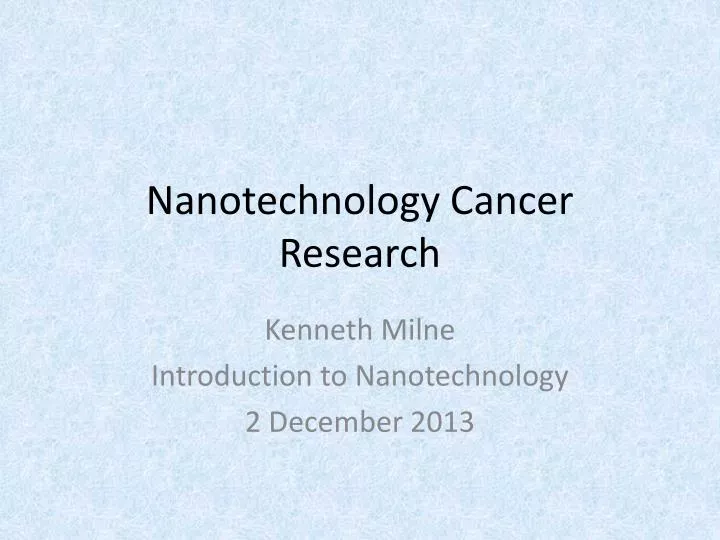 nanotechnology cancer research