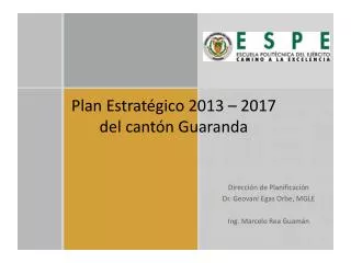 Plan Estratégico 2013 – 2017 del cantón Guaranda