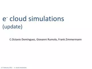 e - cloud simulations (update)