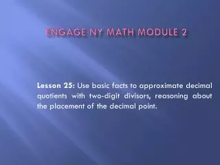 Engage NY Math Module 2