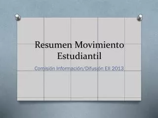 resumen movimiento estudiantil