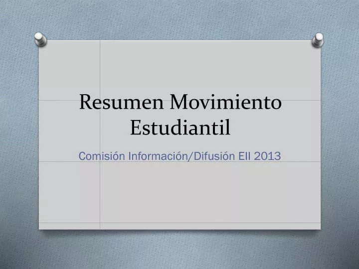 resumen movimiento estudiantil