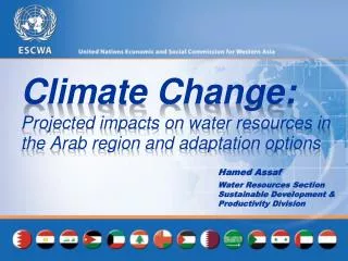 Climate Change: Projected impacts on water resources in the Arab region and adaptation options