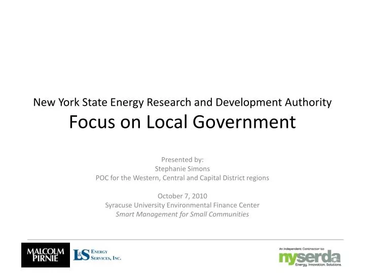 new york state energy research and development authority focus on local government