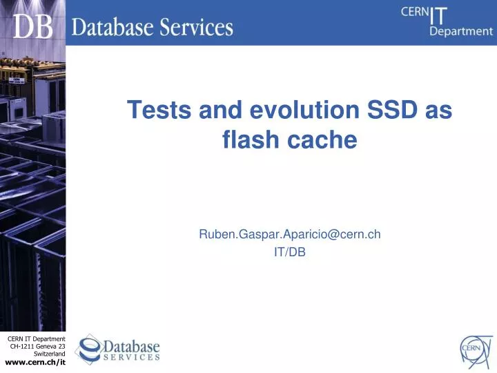 tests and evolution ssd as flash cache