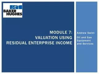 Module 7: Valuation using Residual Enterprise Income