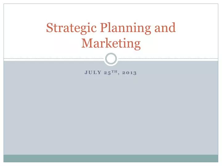 strategic planning and marketing