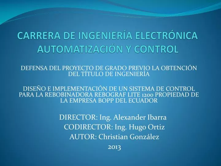 carrera de ingenier a electr nica automatizaci n y control
