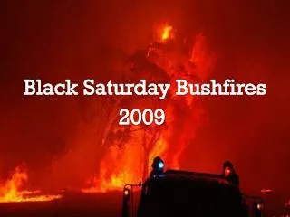 Black Saturday Bushfires
