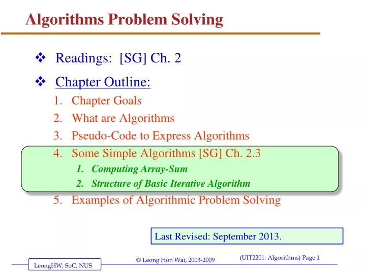 algorithms problem solving