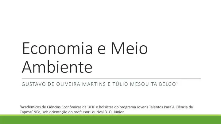 economia e meio ambiente