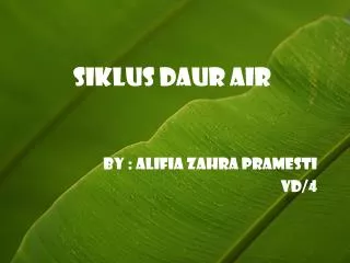 siklus daur air