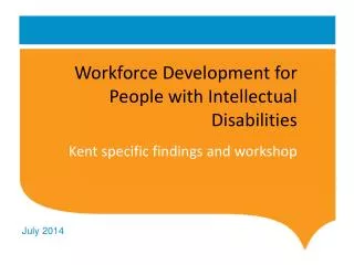Workforce Development for People with Intellectual Disabilities