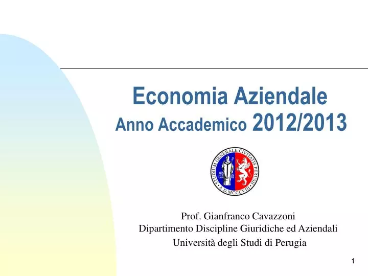 economia aziendale anno accademico 2012 2013