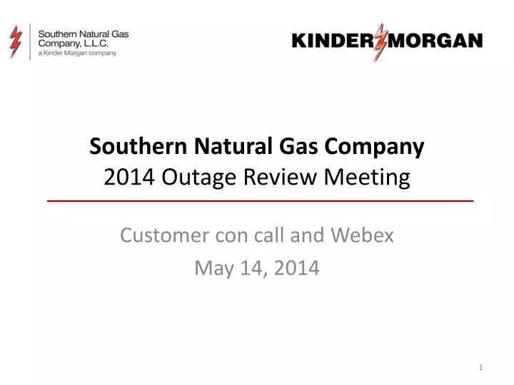 southern natural gas company 2014 outage review meeting