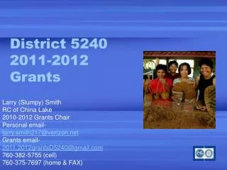 District 5240 2011-2012 Grants