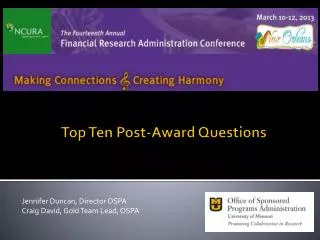 Top Ten Post-Award Questions