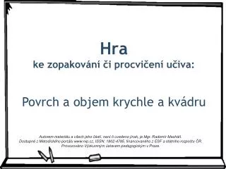 hra ke zopakov n i procvi en u iva
