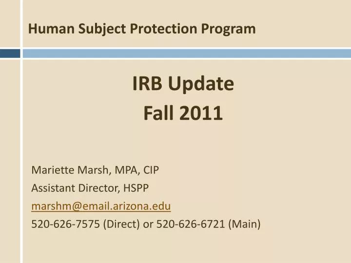 human subject protection program